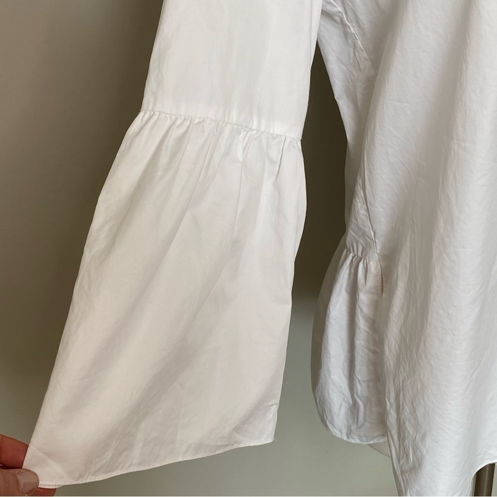 Tibi Tunic With Shirred Back & Bell Sleeve In Whi… - image 6